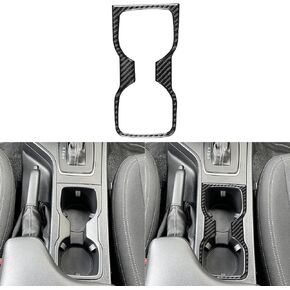 Real Premium Carbon Fiber Compatible with Ford Ranger 2019 2020 2021 2022 2023 XLT Lariat XL Car Rear Cup Holder Cover Trim Interior Accessories Black