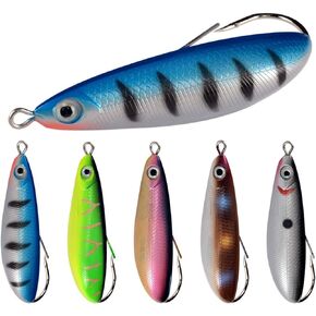 AMHDV Weedless Minnow Hard Lures Topwater Fishing Bait for Freshwater Saltwater (Pack of 5)