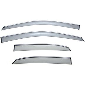WellVisors Window Visors Wind Deflectors Compatible With Lexus 2010-2015 RX350 RX450h With Chrome Trim Rain Guards 3-847LX007