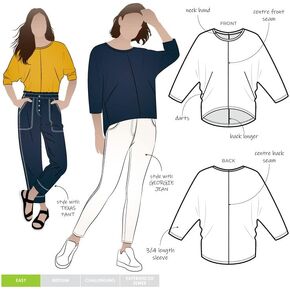 Sewing Pattern - Rhea Knit Top (Sizes 10-22)