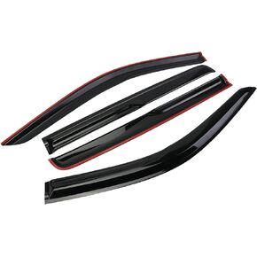 Tape-on Side Window Visors Deflector Rain Guards, 4pcs Set for 2019-2021 Chevrolet Silverado 1500 & GMC Sierra 1500 with Crew Cab