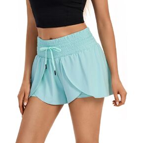 Blaosn Flowy الجري السراويل للنساء رياضة اليوغا تجريب رياضي عالية الخصر التنس تنورة عرق Skort لطيف ملابس الصيف in Kuwait