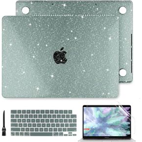 Batianda Glitter Case for MacBook Pro 16 inch Case 2021 Release A2485 M1 Pro/Max, Transparent Hard Shell Case Cover + Keyboard Cover Skin for New MacBook Pro 16'' Touch ID, Glitter Black