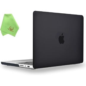 UESWILL Compatible with 2024 2023 2022 2021 Release MacBook Pro 16 inch Case Cover with M1 M2 M3 Pro/Max chip, Glossy See Through Clear Hard Case + Microfiber Cloth, Transparent