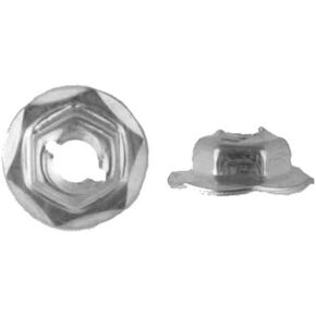 100 Zinc 3/16" Thread Cutting Nuts 3/8" Hex 5/8" Flange