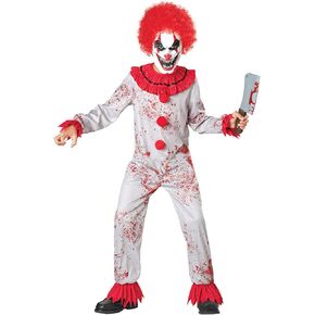 Killer Clown Costume for Child Scary Clown Jumpsuit Boys Halloween Cosplay Makeup Costumes