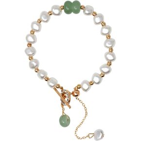 Honbay 1PCS Baroque Irregular Imitation Pearl Bracelet French Style Vintage Stylish Fake Pearl Bracelet Valentine's Day Thanksgiving Birthday Gift for Girls and Women - with a Gift Box