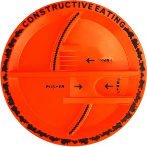 Constructive Eating Made in USA Construction Plate for Toddlers, Infants, Babies and Kids - Made With Materials Tested for Safety
