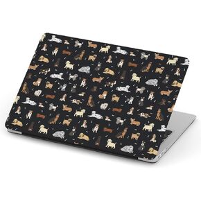 [ Compatible with Older Version MacBook Air 13 inch (Model A1369 & A1466 - Year 2010-2017) ] Full Body Hard Case Cover - Cartoon Doodle Puppy Dog