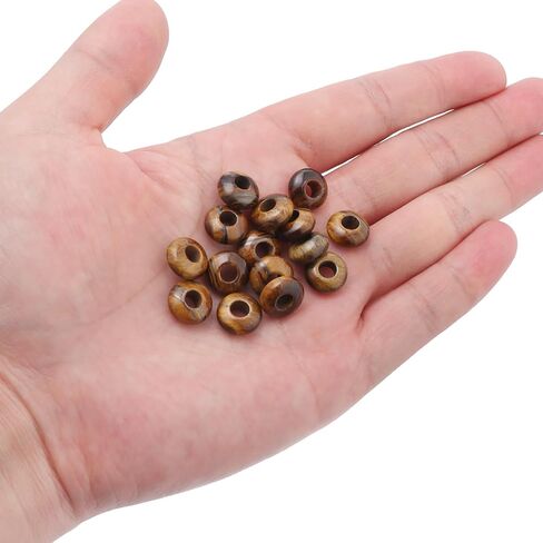 Large Hole Gemstone Beads for Jewelry Making,Loose Macrame Natural Stone Beads Pack of 15,Blue Turquoise(8 * 14mm) in Saudi Arabia