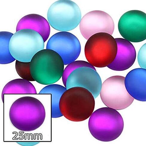25mm Flat Back Matte Frosted Finish Acrylic Round Cabochons - 10 Pieces (Red Ruby H503) in Saudi Arabia