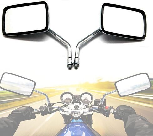 مرايا الرؤية الخلفية للدراجات النارية من الكروم مع 10 ملم لدراجات Harley Honda Shadow Scooter E-Bike الترابية الدراجة Honda VT1100 VF750 Magna 750 in Kuwait