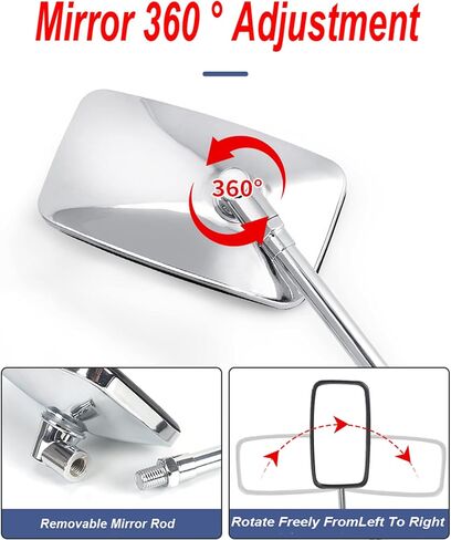 مرايا الرؤية الخلفية للدراجات النارية من الكروم مع 10 ملم لدراجات Harley Honda Shadow Scooter E-Bike الترابية الدراجة Honda VT1100 VF750 Magna 750 in Kuwait