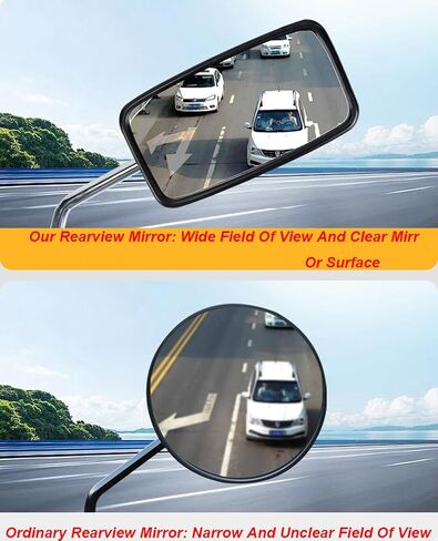 مرايا الرؤية الخلفية للدراجات النارية من الكروم مع 10 ملم لدراجات Harley Honda Shadow Scooter E-Bike الترابية الدراجة Honda VT1100 VF750 Magna 750 in Kuwait