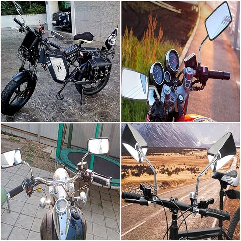 مرايا الرؤية الخلفية للدراجات النارية من الكروم مع 10 ملم لدراجات Harley Honda Shadow Scooter E-Bike الترابية الدراجة Honda VT1100 VF750 Magna 750 in Kuwait