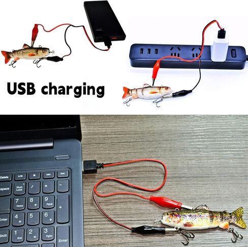 الصيد إغراء الروبوتية السباحة الطعم 3.5 "USB قابلة للشحن مصباح ليد سويم الطعم الكهربائي نابض بالحياة الأسماك صيد السمك in Kuwait