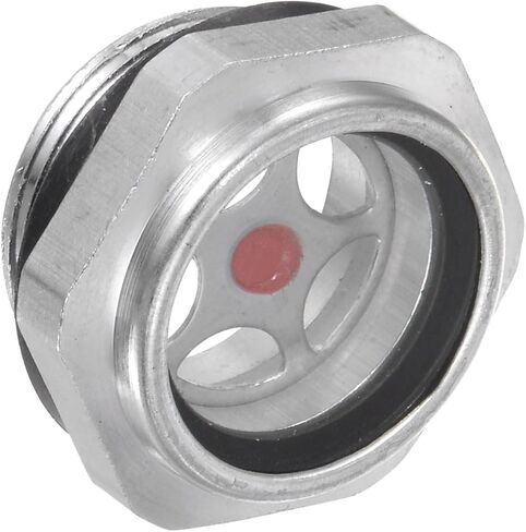 Air Compressor Oil Sight Glass, | M24x1.5mm Male Thread | Aluminum Hex Oil Liquid Level Indicator Glass Window - (Applications: for Gearbox Fittings), 1-Piece in Saudi Arabia
