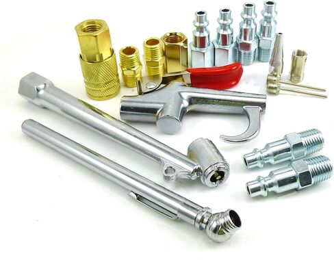 ملحقات ضاغط الهواء من النوع الصناعي 17 قطعة، مجموعة النفخ، مع مسدس النفخ، ظرف الهواء، إبر النفخ D-17 in Kuwait