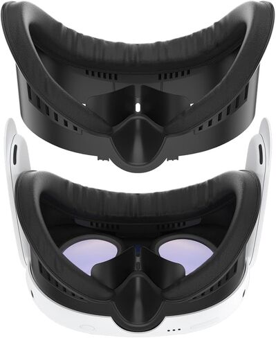 واجهة وجه من السيليكون RGEEK لـ Quest 3، غطاء وسادة للوجه مع وسادة من إسفنج البولي يوريثان، غطاء وجه وسادة أنف خفيفة مضادة للتسرب لملحقات Quest 3 in Kuwait