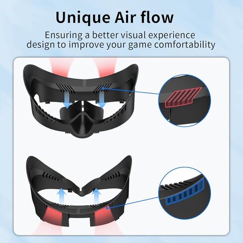 واجهة وجه من السيليكون RGEEK لـ Quest 3، غطاء وسادة للوجه مع وسادة من إسفنج البولي يوريثان، غطاء وجه وسادة أنف خفيفة مضادة للتسرب لملحقات Quest 3 in Kuwait