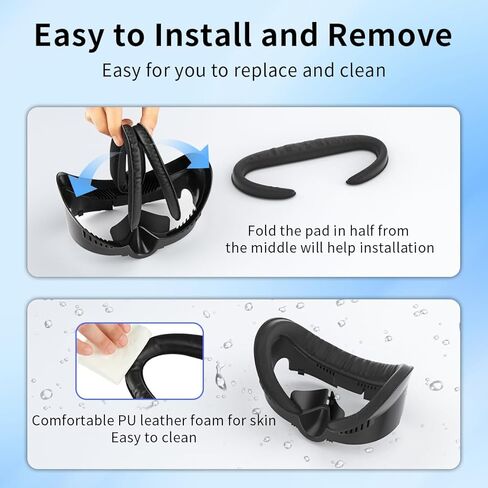 واجهة وجه من السيليكون RGEEK لـ Quest 3، غطاء وسادة للوجه مع وسادة من إسفنج البولي يوريثان، غطاء وجه وسادة أنف خفيفة مضادة للتسرب لملحقات Quest 3 in Kuwait