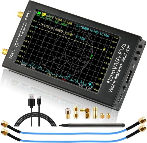NanoVNA-F V3 1 ميجا هرتز - 6 جيجا هرتز محلل شبكة المتجهات، 4.3 بوصة HF VHF UHF SHF محلل هوائي بطارية مدمجة 4500 مللي أمبير في الساعة، قياس معلمة S، الجهد SWR، المرحلة، التأخير، مخطط سميث، RTC في الوقت الحقيقي، 801 نقطة مسح in Saudi Arabia
