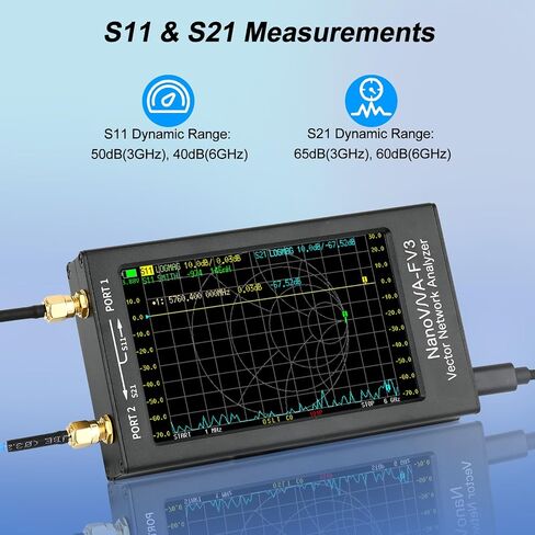 NanoVNA-F V3 1 ميجا هرتز - 6 جيجا هرتز محلل شبكة المتجهات، 4.3 بوصة HF VHF UHF SHF محلل هوائي بطارية مدمجة 4500 مللي أمبير في الساعة، قياس معلمة S، الجهد SWR، المرحلة، التأخير، مخطط سميث، RTC في الوقت الحقيقي، 801 نقطة مسح in Saudi Arabia