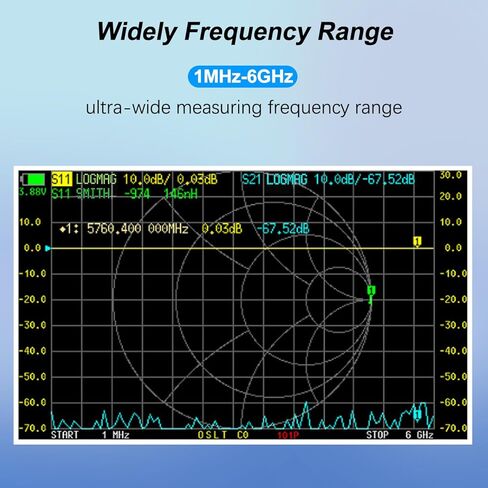 NanoVNA-F V3 1 ميجا هرتز - 6 جيجا هرتز محلل شبكة المتجهات، 4.3 بوصة HF VHF UHF SHF محلل هوائي بطارية مدمجة 4500 مللي أمبير في الساعة، قياس معلمة S، الجهد SWR، المرحلة، التأخير، مخطط سميث، RTC في الوقت الحقيقي، 801 نقطة مسح in Saudi Arabia