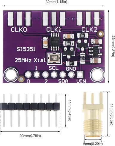 Si5351 I2C IIC 8 كيلو هرتز-160 ميجا هرتز لوحة القطع لمولد الإشارة عالية التردد ، DC3.3-5V وحدة لوحة مولد تردد الموجة المربعة لاردوينو in Saudi Arabia