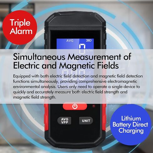 مقياس EMF، كاشف إشعاع المجال الكهرومغناطيسي الرقمي القابل لإعادة الشحن، عمل عالي الدقة للمنزل والمكتب والخارج والصناعية وصيد الأشباح in Kuwait