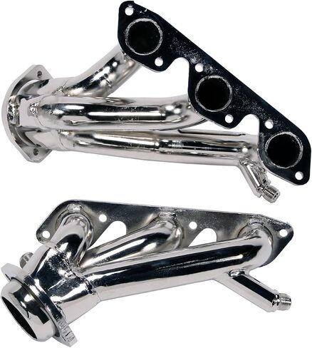BBK 4008 1-5/8" رؤوس عادم أداء قصيرة الطول مضبوطة لسيارة Ford Mustang 3.8L, V6 - لمسة نهائية من الكروم in Saudi Arabia