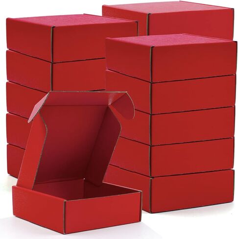 صناديق من الورق المقوى، 15 حزمة من صناديق الشحن 6 × 6 × 2 صناديق بريد قابلة لإعادة التدوير، صندوق من الورق المقوى المموج الملون، صناديق تخزين صغيرة للشحن والبريد وتغليف الهدايا (أزرق ملكي) in Kuwait