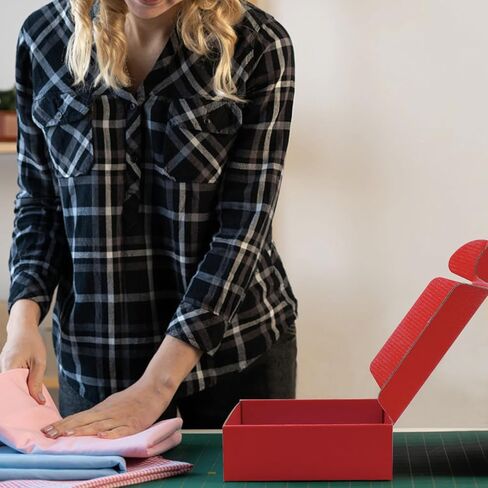 صناديق من الورق المقوى، 15 حزمة من صناديق الشحن 6 × 6 × 2 صناديق بريد قابلة لإعادة التدوير، صندوق من الورق المقوى المموج الملون، صناديق تخزين صغيرة للشحن والبريد وتغليف الهدايا (أزرق ملكي) in Kuwait