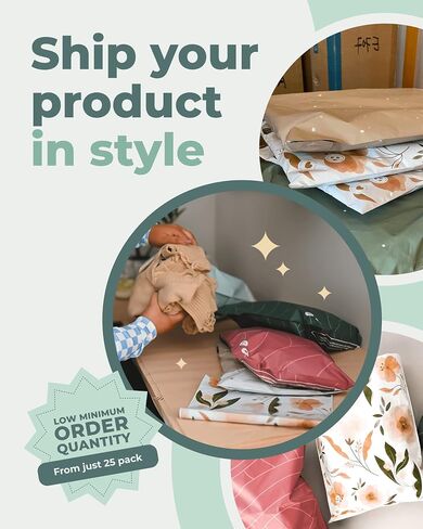 Impack Biodegradable Mailers - 10x13" 25 Pack - Tamper-Evident & Self-Sealing Shipping Envelopes for Small Businesses - Printed, Waterproof Mailing Bags - Tear & Puncture-Proof - Wildflower in Saudi Arabia