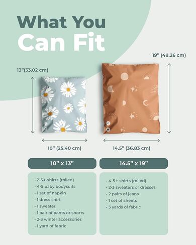 Impack Biodegradable Mailers - 10x13" 25 Pack - Tamper-Evident & Self-Sealing Shipping Envelopes for Small Businesses - Printed, Waterproof Mailing Bags - Tear & Puncture-Proof - Wildflower in Saudi Arabia