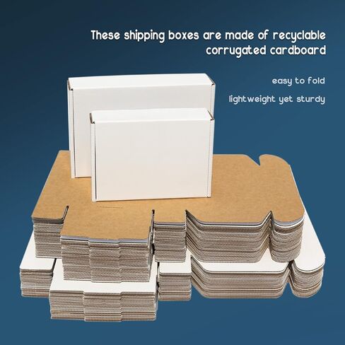 100 Pack 4x4x2 Small White Shipping Boxes - Corrugated Cardboard Mailer for Packaging, Mailing, Moving, Gifts - Eco-Friendly and Recyclable - Manufacturer Direct in Saudi Arabia