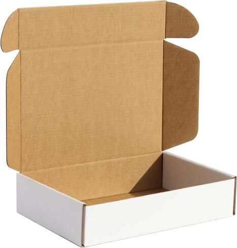 100 Pack 4x4x2 Small White Shipping Boxes - Corrugated Cardboard Mailer for Packaging, Mailing, Moving, Gifts - Eco-Friendly and Recyclable - Manufacturer Direct in Saudi Arabia