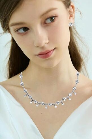 Austrian Crystal Brides Bridesmaid Rhinestone Choker Necklace Earring Bracelet Bridal Wedding Jewelry Set for Women in Saudi Arabia