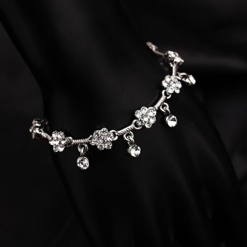 Austrian Crystal Brides Bridesmaid Rhinestone Choker Necklace Earring Bracelet Bridal Wedding Jewelry Set for Women in Saudi Arabia