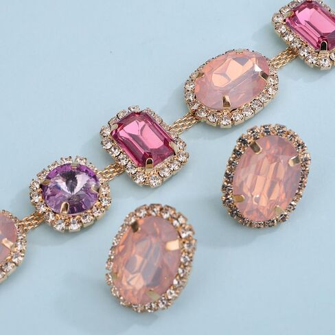 قلادة مكتنزة من الخرز الكريستالي الملون للنساء والفتيات مجوهرات متألقة وحفلات الزفاف والمناسبات الخاصة in Kuwait