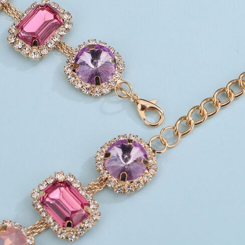 قلادة مكتنزة من الخرز الكريستالي الملون للنساء والفتيات مجوهرات متألقة وحفلات الزفاف والمناسبات الخاصة in Kuwait