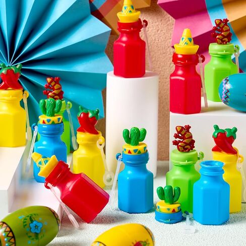 JOYIN 24 Pcs Mexican Mini Bubble Wands Set for Cinco De Mayo Birthday Party, Fiesta Bubble Bottle for Baby Shower Holiday Carnival Party, Fiesta Themed Party in Saudi Arabia