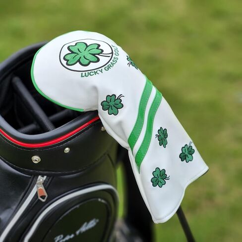 Golf Club Head Covers for Driver Fairway Woods Embroidery Lucky Clover Head Cover Wood Headcovers PU Golf for All Woods and Drivers in Saudi Arabia