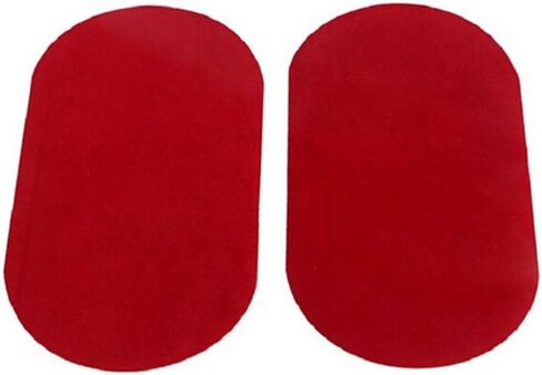 2Pieces DIY Applique Soft Velvet Patches Sewing Applique Iron-on Elbow Knee Repair Decor Patches,Red in Saudi Arabia