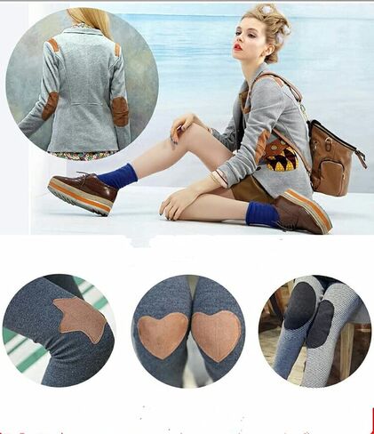 2Pieces DIY Applique Soft Velvet Patches Sewing Applique Iron-on Elbow Knee Repair Decor Patches,Red in Saudi Arabia