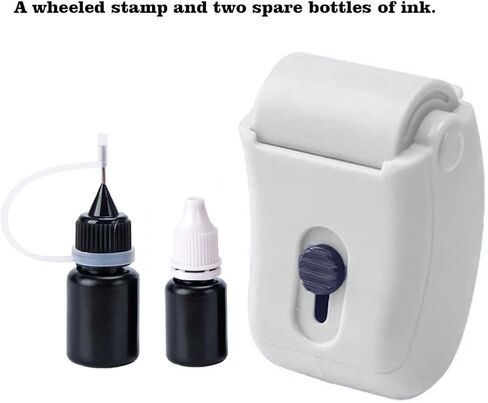 ختم دوار لحماية الهوية أو سرقة المعلومات السرية، مضاد للسرقة مع فتاحة صندوق وزجاجتين من الحبر. (أبيض) in Kuwait