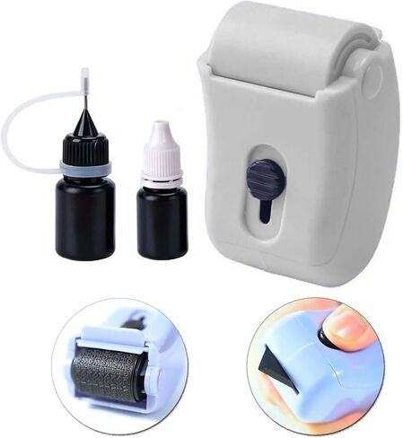 ختم دوار لحماية الهوية أو سرقة المعلومات السرية، مضاد للسرقة مع فتاحة صندوق وزجاجتين من الحبر. (أبيض) in Kuwait