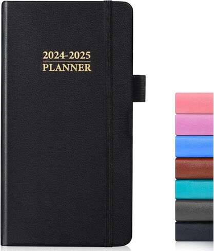 2024-2025 مخطط أسبوعي للجيب للمحفظة 3.7 بوصة × 6.7 بوصة، مخطط 18 شهرًا، مخطط ملاحظات يومية أسبوعية شهرية 2024-2025، يناير 2024 - يونيو 2025، جلد بغلاف مقوى، ورق سميك 100 جرام في المتر المربع، أسود in Saudi Arabia