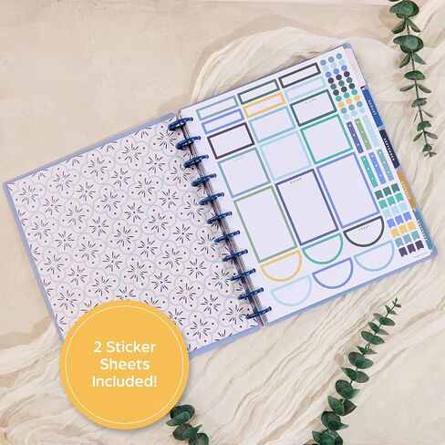 Happy Planner Disc-Bound 12-Month Planner, July 2024–June 2025 Daily, Weekly, and Monthly Planner, Big Size, Vertical Layout, Exotic Borders, 72 Pages, 12 Dividers, 2 Sticker Sheets, 8.5" x 11" in Saudi Arabia