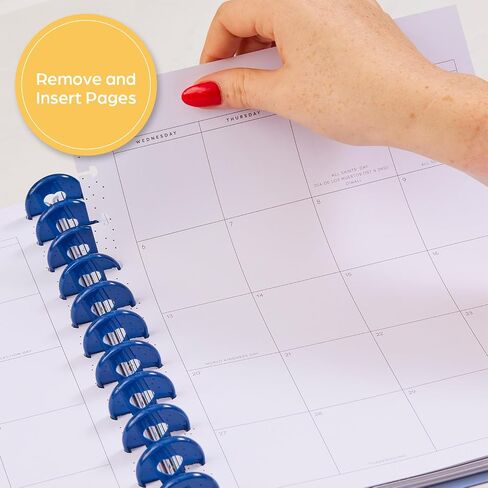 Happy Planner Disc-Bound 12-Month Planner, July 2024–June 2025 Daily, Weekly, and Monthly Planner, Big Size, Vertical Layout, Exotic Borders, 72 Pages, 12 Dividers, 2 Sticker Sheets, 8.5" x 11" in Saudi Arabia